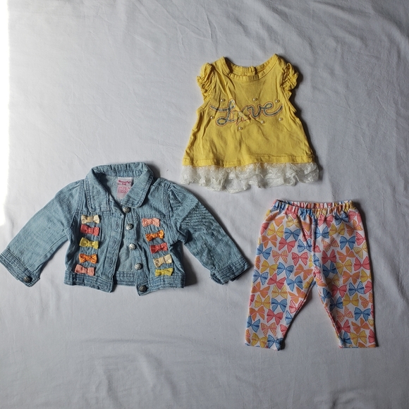 Nannette Baby Girl 18M Denim Jacket, Tee, Pant Set